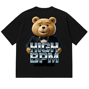 CAMISETA OVERSIZED MALHÃO-HARD-PRETA PREMIUM 230G-ALGODÃO BCI