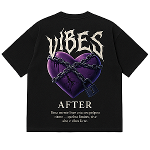 CAMISETA OVERSIZED MALHÃO-VIBES-PRETA PREMIUM 230G-ALGODÃO BCI