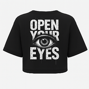 CROPPED OVERSIZED PRETO AFTER OPEN YOU EYES