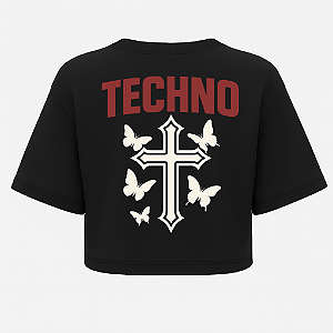 CROPPED OVERSIZED PRETO TECHNO