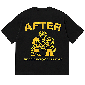 CAMISETA OVERSIZED PRETA AFTER QUE DEUS ABENÇOE