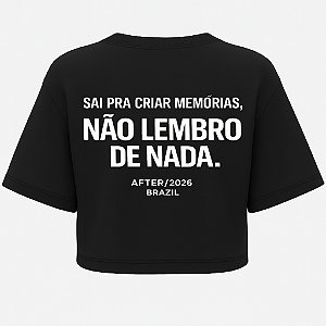CROPPED OVERSIZED PRETO NÃO LEMBRO DE NADA