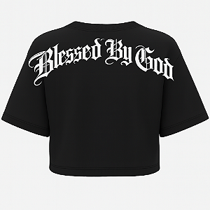 CROPPED OVERSIZED BLESSED BY GOD