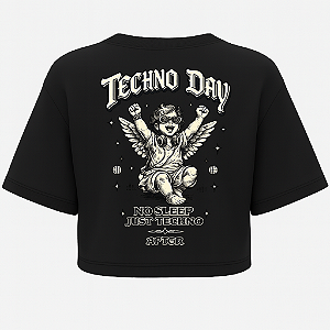 CROPPED OVERSIZED PRETO TECHNO DAY