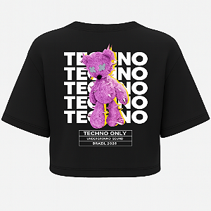 CROPPED OVERSIZED PRETO TECHNO ONLY