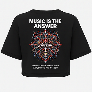 CROPPED OVERSIZED PRETO MUSIC IS THE ANSWER