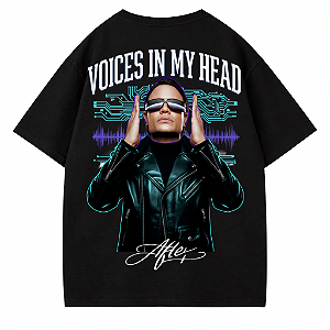 CAMISETA OVERSIZED ARGY VOICES IN MY HEAD PRETO