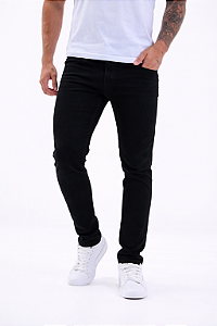 CALÇA PRETA SKINNY ELASTANO JEANS BÁSICA