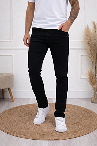 CALÇA PRETA SKINNY ELASTANO JEANS BÁSICA