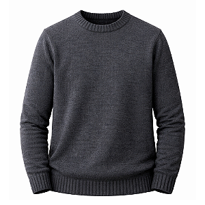 SUÉTER MASCULINO TRICÔ PREMIUM GOLA REDONDA MALHA GROSSA 100% ACRÍLICO