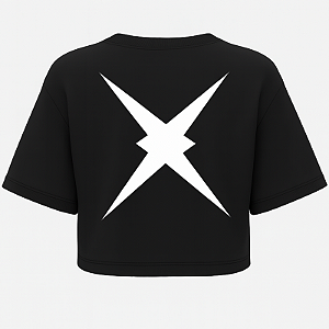 CROPPED OVERSIZED PRETO STAR