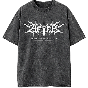 CAMISETA OVERSIZED PRETA ESTONADA TRIBAL