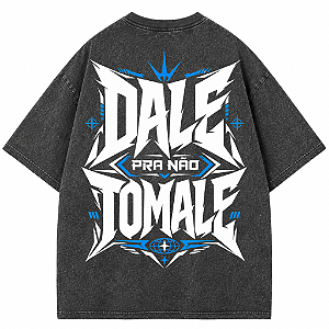 CAMISETA OVERSIZED PRETA ESTONADA DALE PRA NÃO TOMALE