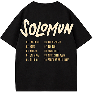 CAMISETA SOLOMUN OVERSIZED AFTER PRETA PLAYLIST