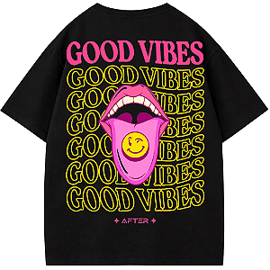 CAMISETA OVERSIZED AFTER PRETA GOOD VIBES