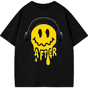 CAMISETA OVERSIZED AFTER SMILE PRETA