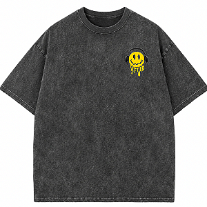 CAMISETA OVERSIZED PRETA ESTONADA PSY AFTER