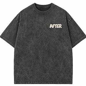 CAMISETA OVERSIZED PRETA ESTONADA QWERTY AFTER