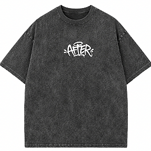 CAMISETA OVERSIZED PRETA ESTONADA AFTER BASIC