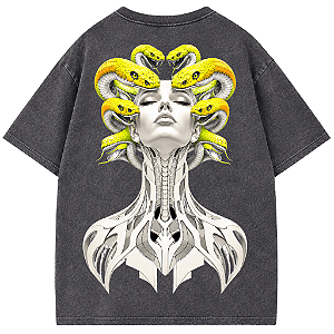 CAMISETA MEDUZA PRETA ESTONADA AFTER