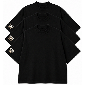 KIT COM 3 CAMISETAS OVERSIZED HEAVY LISA ALGODÃO ENCORPADO AFTER 210G PREMIUM