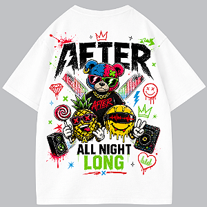 CAMISETA OVERSIZED TED RAVE FESTA ALL NIGHT LONG SMILE