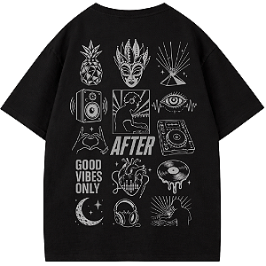 CAMISETA OVERSIZED AFTER PRETA RAVE FESTA CLUB