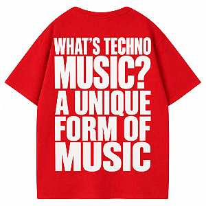 CAMISETA OVERSIZED VERMELHA AFTER WHAT’S TECHNO MUSIC?