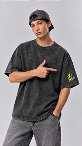 Camiseta Oversized lisa estonada smile