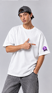 Camiseta Oversized smile branca básica