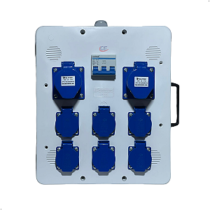 QUADRO ROBO TRIFÁSICO 8 TOMADAS COM TAMPA
