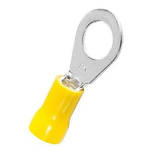 Terminal Olhal Isolado Amarelo 4,0 - 6,0MM M08 - Pacote com 100 peças - ELETROKIT