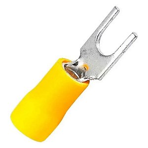 Terminal Forquilha Isolado 4,0 - 6,0MM - M4 Amarelo - Pacote com 100 peças - ELETROKIT