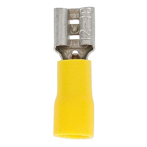 Terminal Fêmea Pré Isolado 4,0 - 6,0mm Amarelo - Pacote com 100 Peças - ELETROKIT