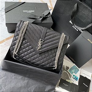 ysl black medium envelope bolsa