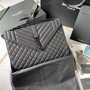 ysl black medium envelope bolsa