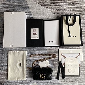 Bolsa Gucci GG Marmont Matelassé Super Mini "Black"