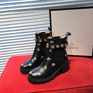 Bota Gucci Couro com Cinto "Black"