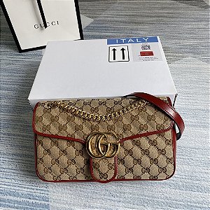 Bolsa Gucci Tiracolo Marmont Pequena "Red"