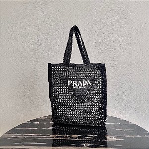 Bolsa Prada Raffia Tote "Black"