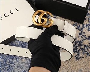 Cinto Gucci Double GG "White"