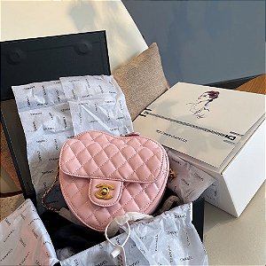 Bolsa Chanel Heart Gold Version "Soft Pink"