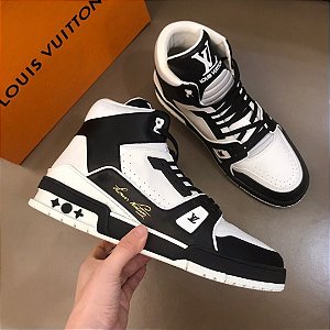 Tênis Louis Vuitton Trainer Sneaker High Cut "Black&White"