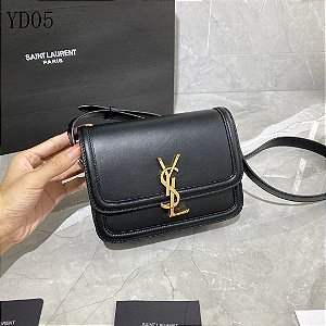 Bolsa Saint Laurent Solferino Box "Black/Gold"