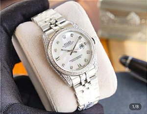Relógio Rolex Datejust "Silver/Diamond"