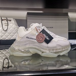 Tênis Balenciaga Triple S "White/Transparent"