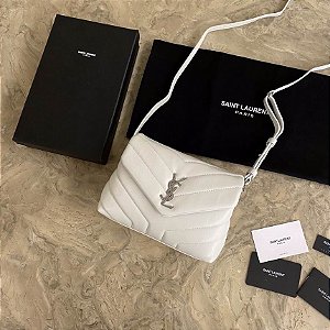 Bolsa Saint Laurent LouLou "White/Silver"