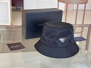 Chapéu Bucket Hat Prada Logo "Black"