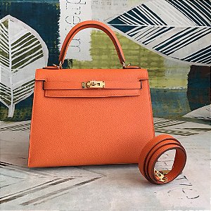 Bolsa Hermès Kelly "Orange/Gold"