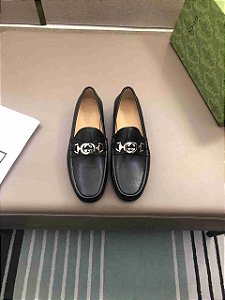 Mocassim Gucci GG "Black&Silver"